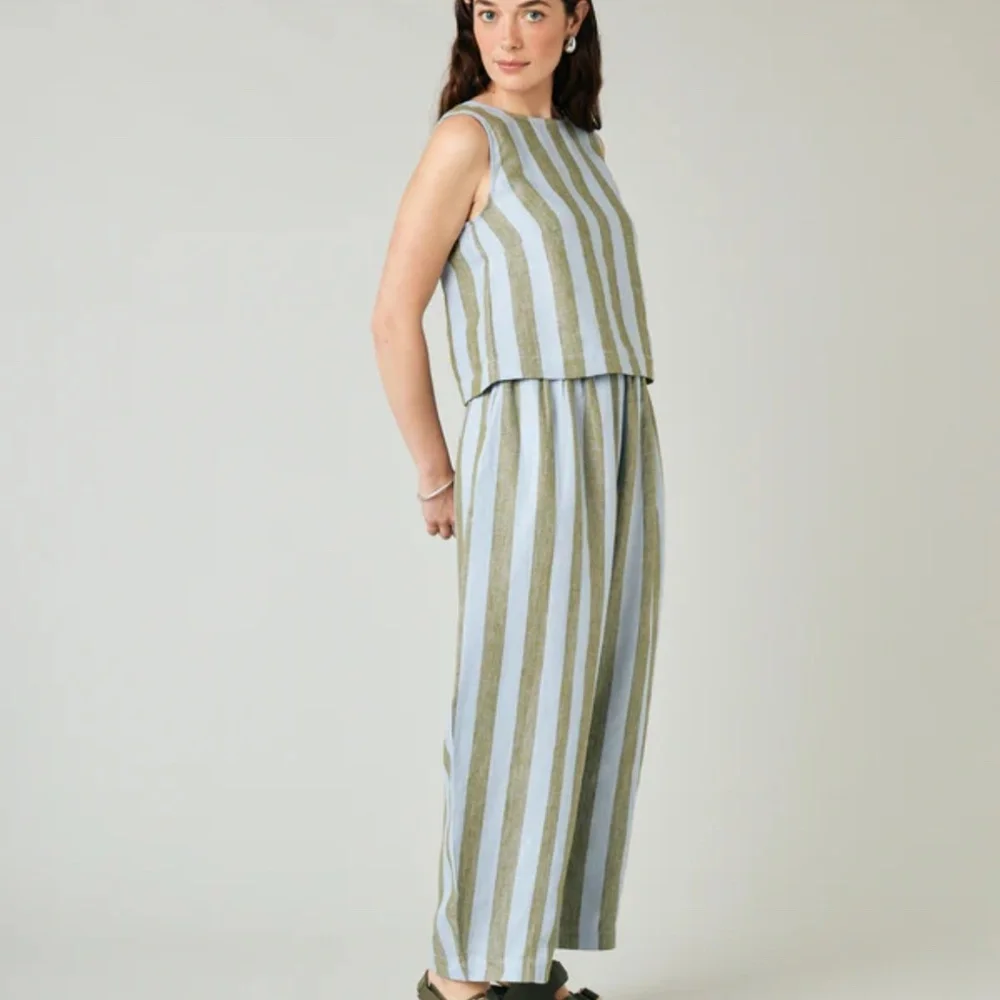 Beyond Nine Mabel Pants in Meadow Stripe XXS - Picture 1 of 7